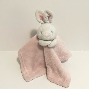 George Bunny Lovey Pink White Girl Baby Security Blanket Plush Walmart Toy 11”